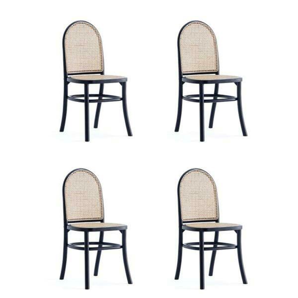 Designed To Furnish Paragon Dining Chair, Black & Cane, 4PK DE3068745